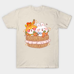 Bunny Shiba Carrot Basket T-Shirt